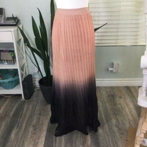 Mark Ombre Pink Black Pleated Maxi Skirt